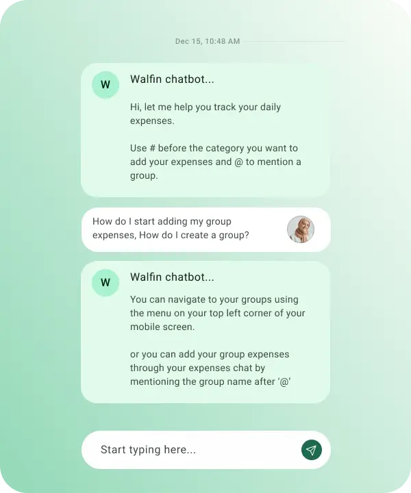 Walfin AI chatbot