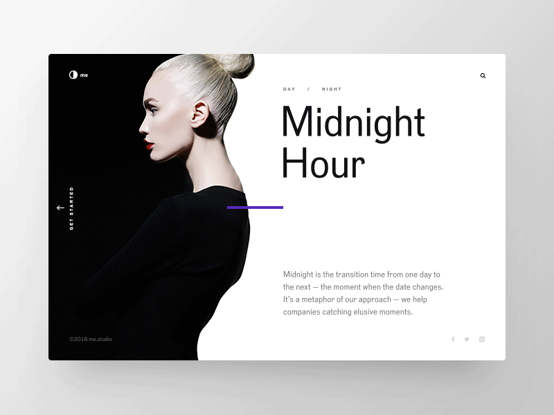 Website design with negative space